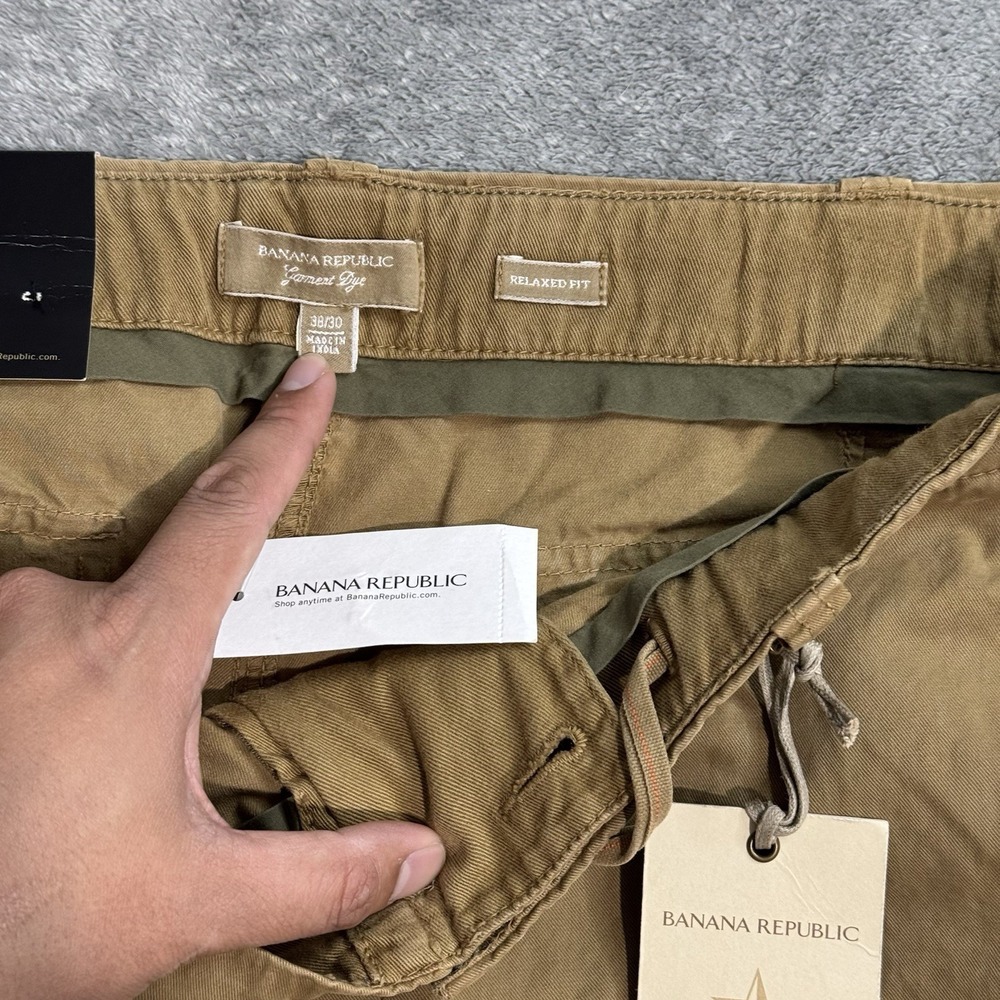 Banana Republic NWT Garment Dye Cargo Pants Mens 38x30 Brown Outdoor Utility - Picture 4 of 14